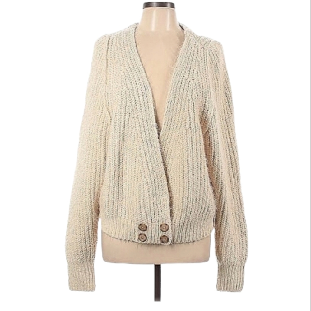 Free People Small V-neck Button Soft Cardigan Sweater